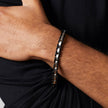 Fred Bennett Stainless Steel & Ceramic Link Bracelet with Black CZ Detail