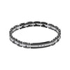 Fred Bennett Stainless Steel & Ceramic Link Bracelet with Black CZ Detail