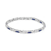 Fred Bennett Stainless Steel and Blue Ceramic Link Bracelet