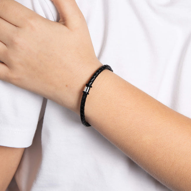 Fred Bennett Father and Son Matching Braided Leather Bracelet