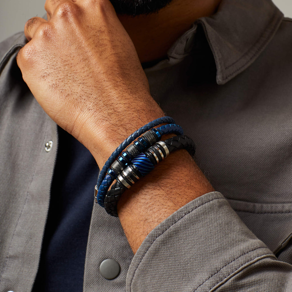 Fred Bennett Braided Leather and Hook Clasp Bracelet