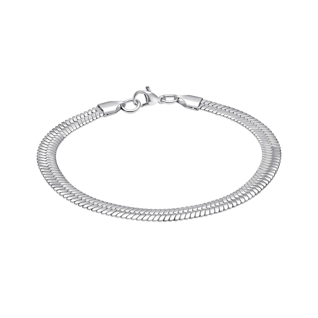 Fred Bennett Stainless Steel Herringbone Chain Bracelet