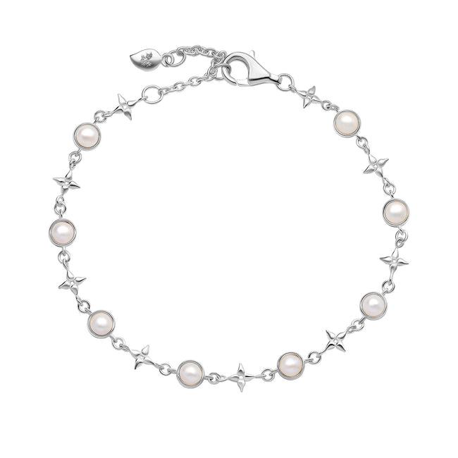 Laura Ashley Silber Hartley Kariert Mabe Perle Tennisarmband