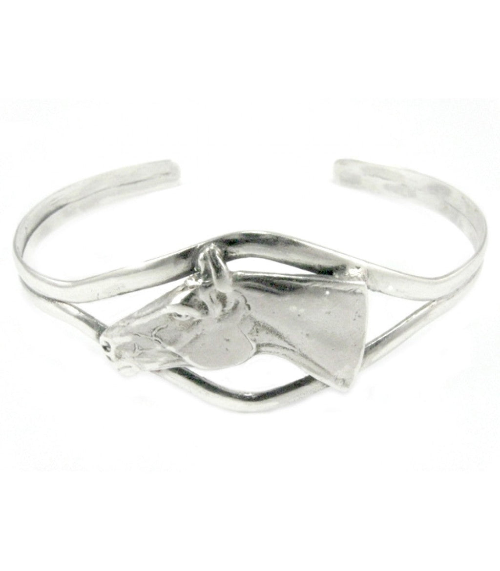 Silver Steed Horse Head Bangle