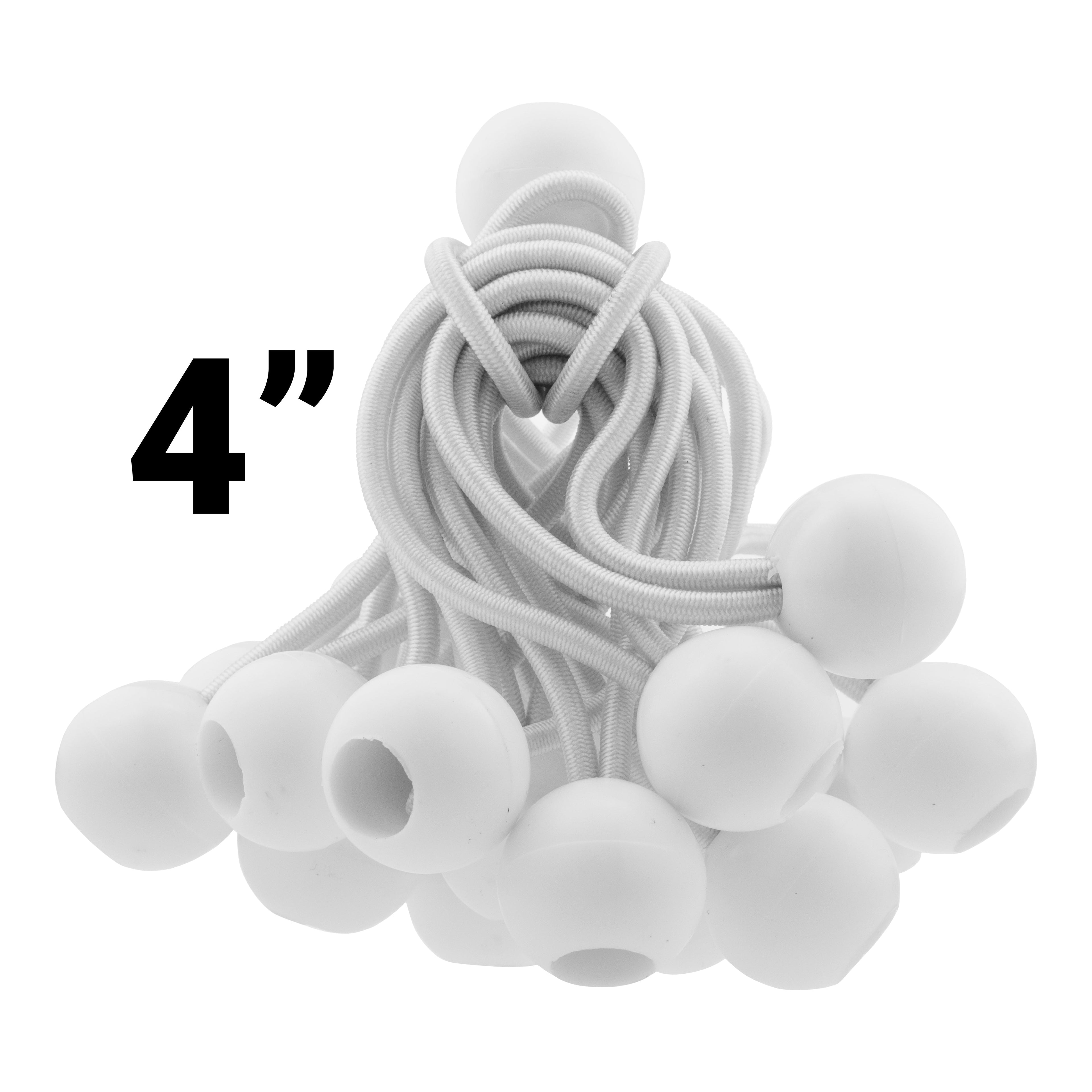 Black/Silver L-Grade Tarpaulin with 20 x 4" Bungee Balls (White)