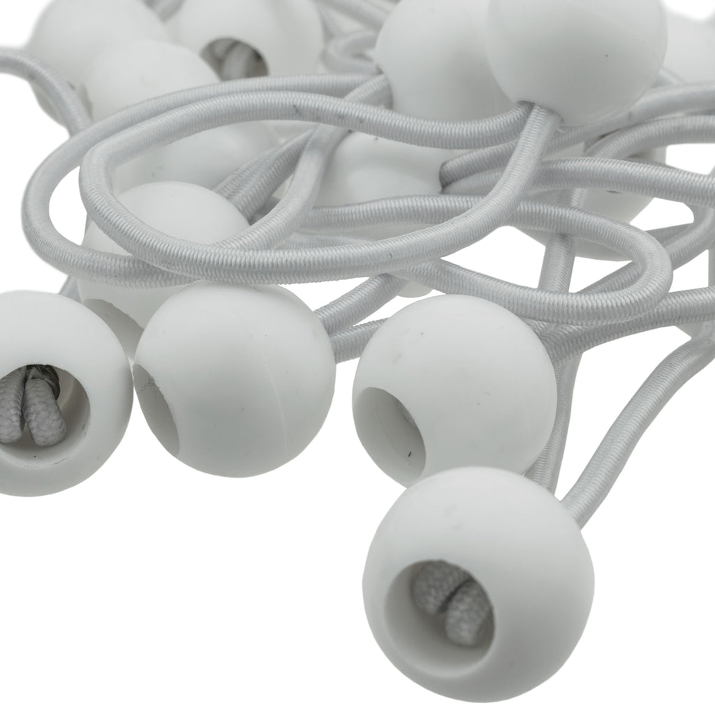 Black/Silver L-Grade Tarpaulin with 20 x 4" Bungee Balls (White)