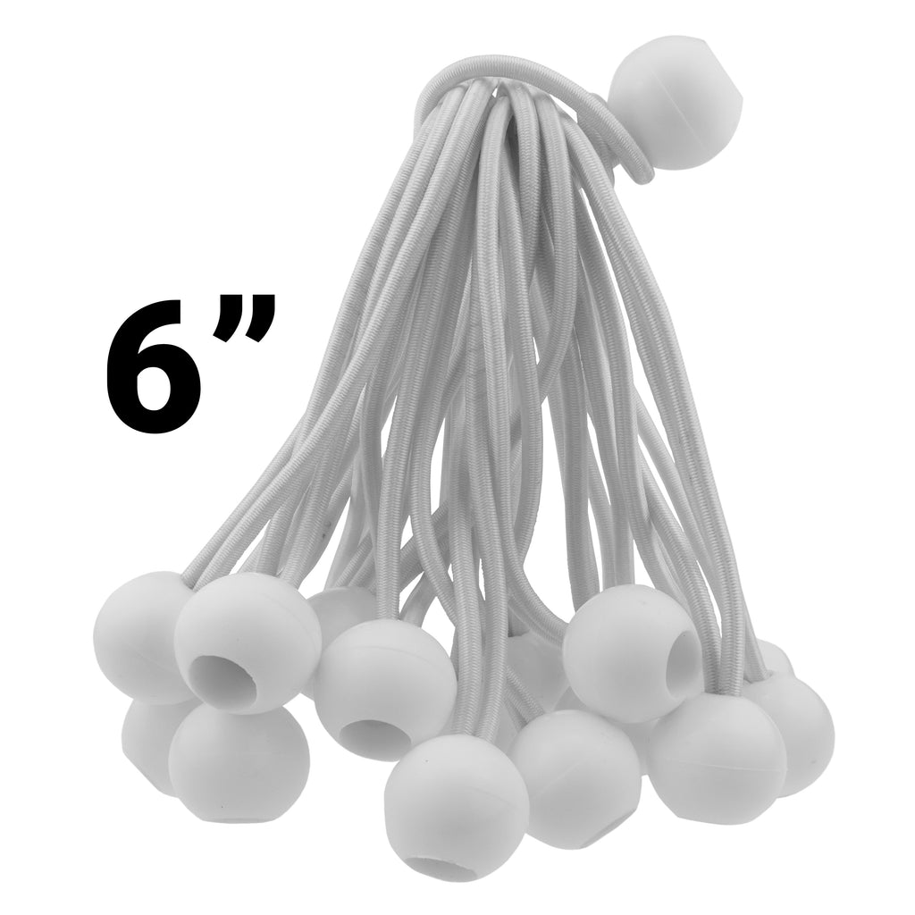 Grey S-Grade Tarpaulin with 20 x 6" Bungee Balls (White)