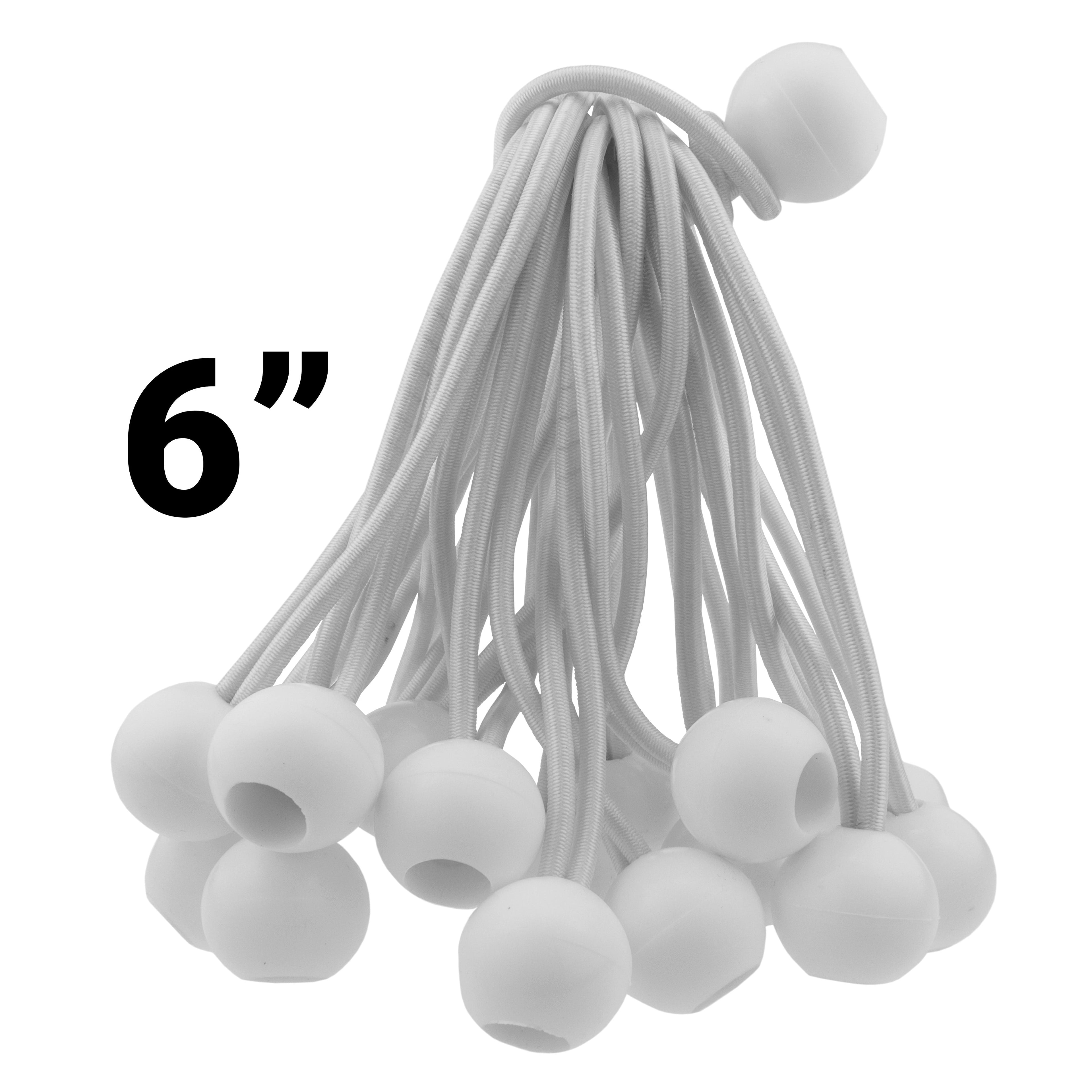Grey S-Grade Tarpaulin with 20 x 6" Bungee Balls (White)
