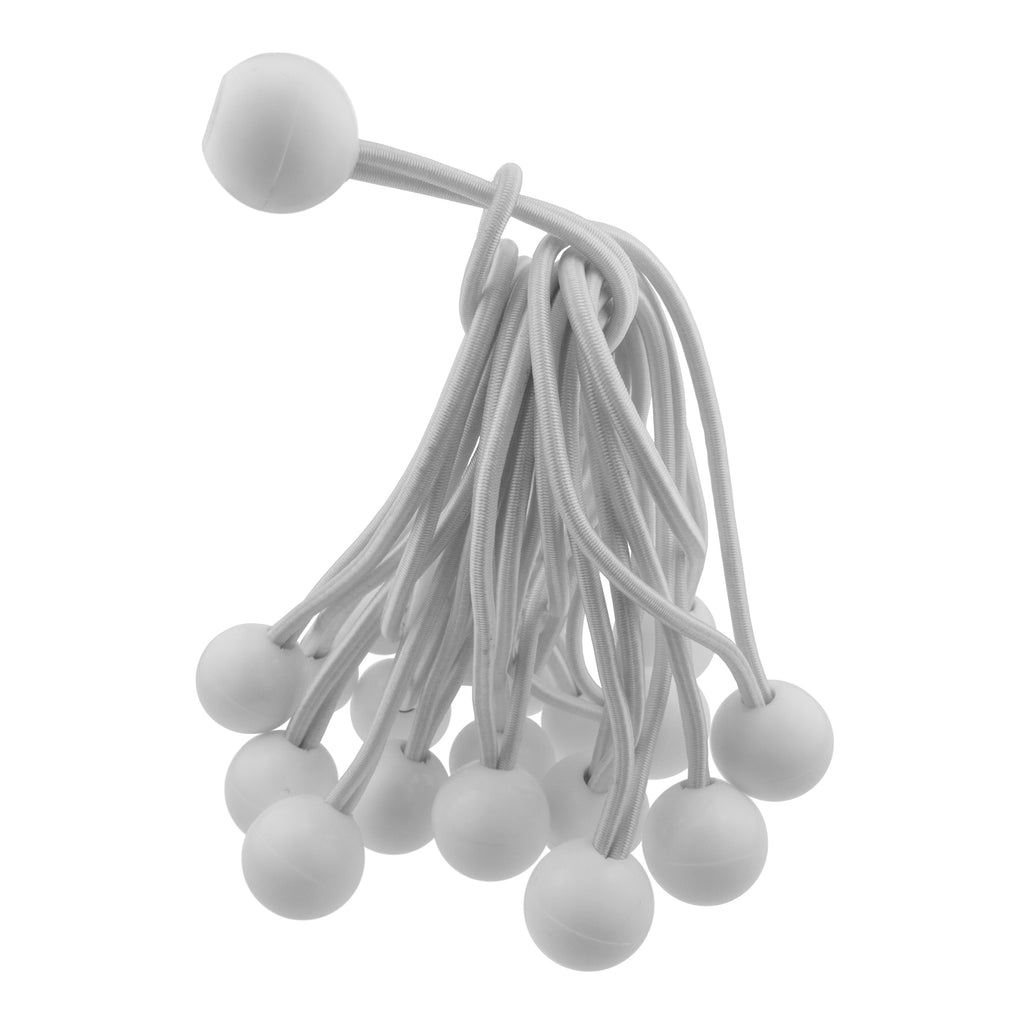 Grey L-Grade Tarpaulin with 20 x 6" Bungee Balls (White)