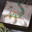 Collar de cadena con cuentas de doble gema Perséfone, piedra lunar y amazonita