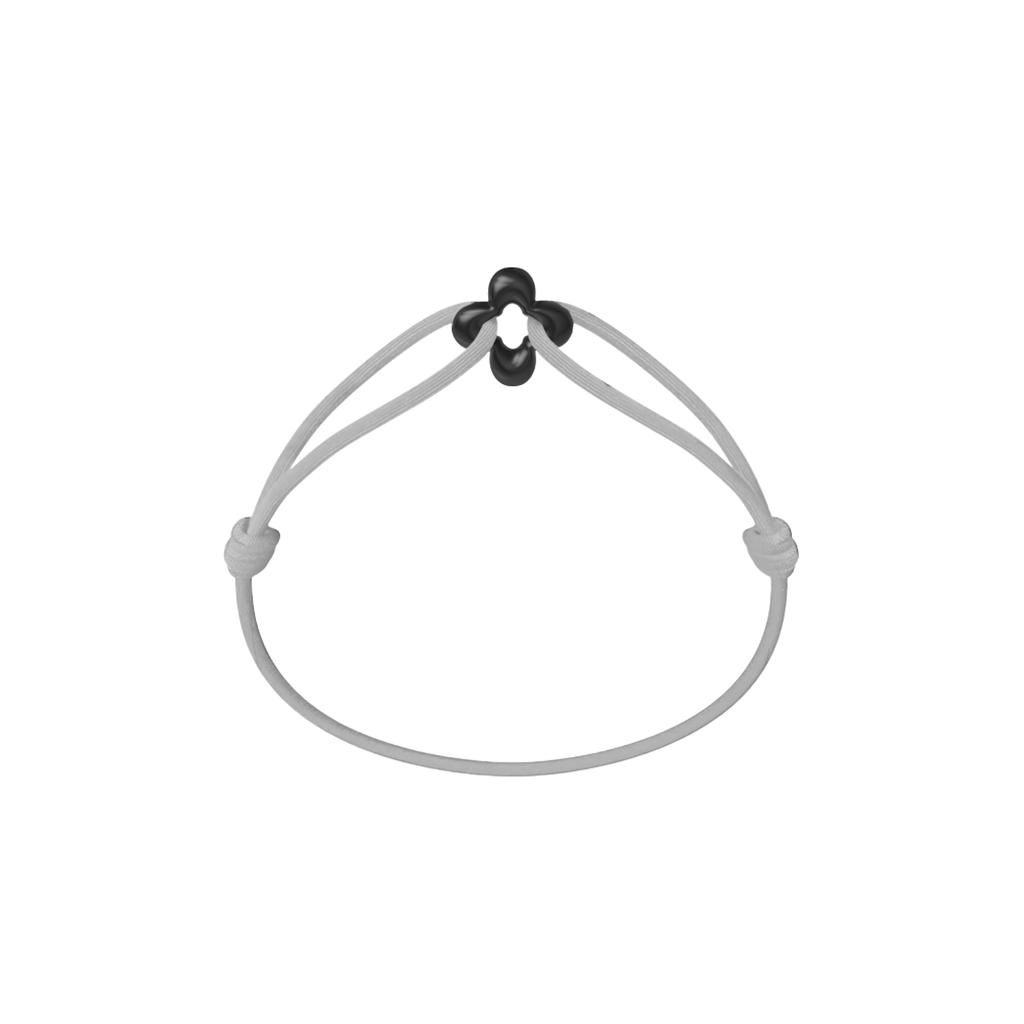 Mini Black Clover Cord Bracelet