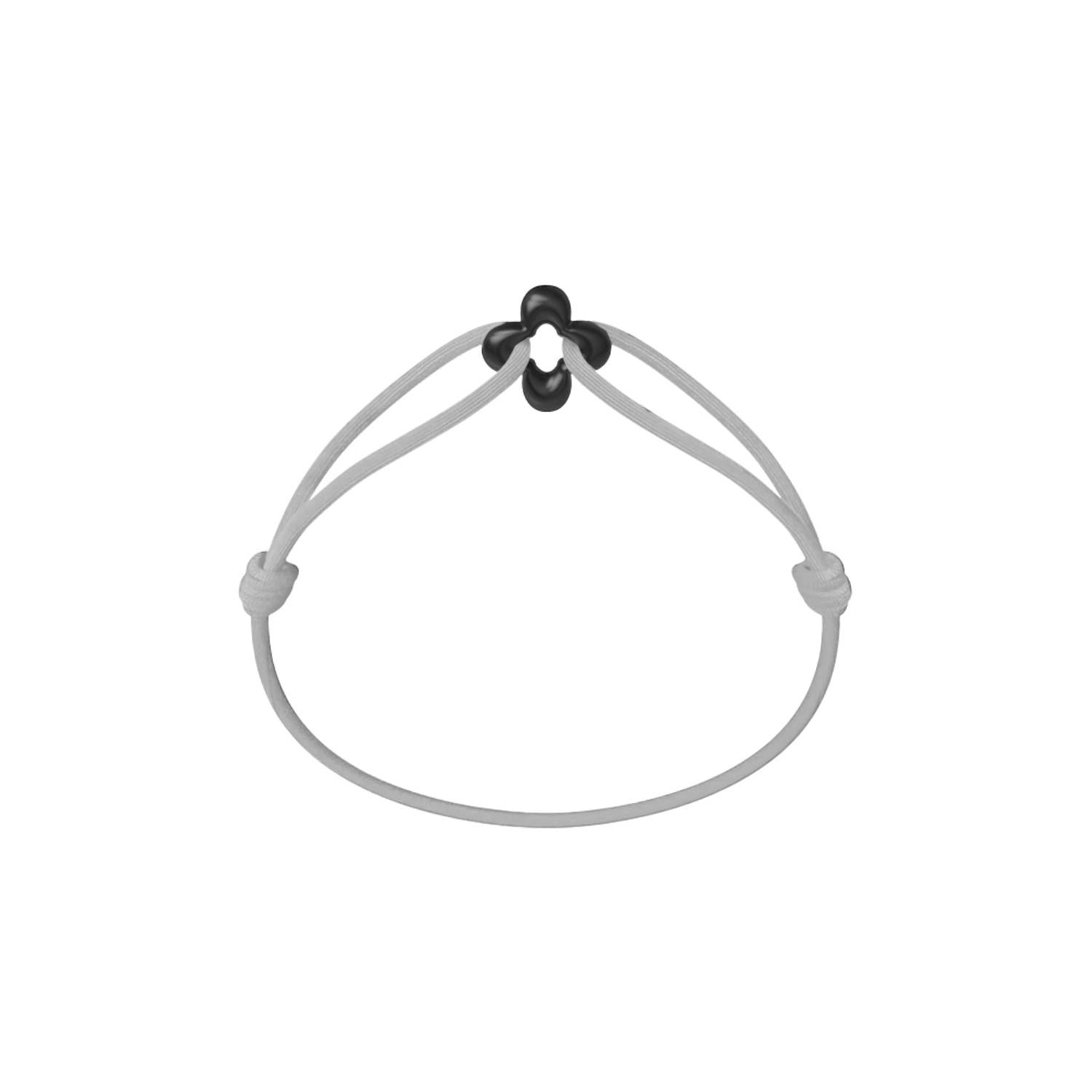 Mini Black Clover Cord Bracelet