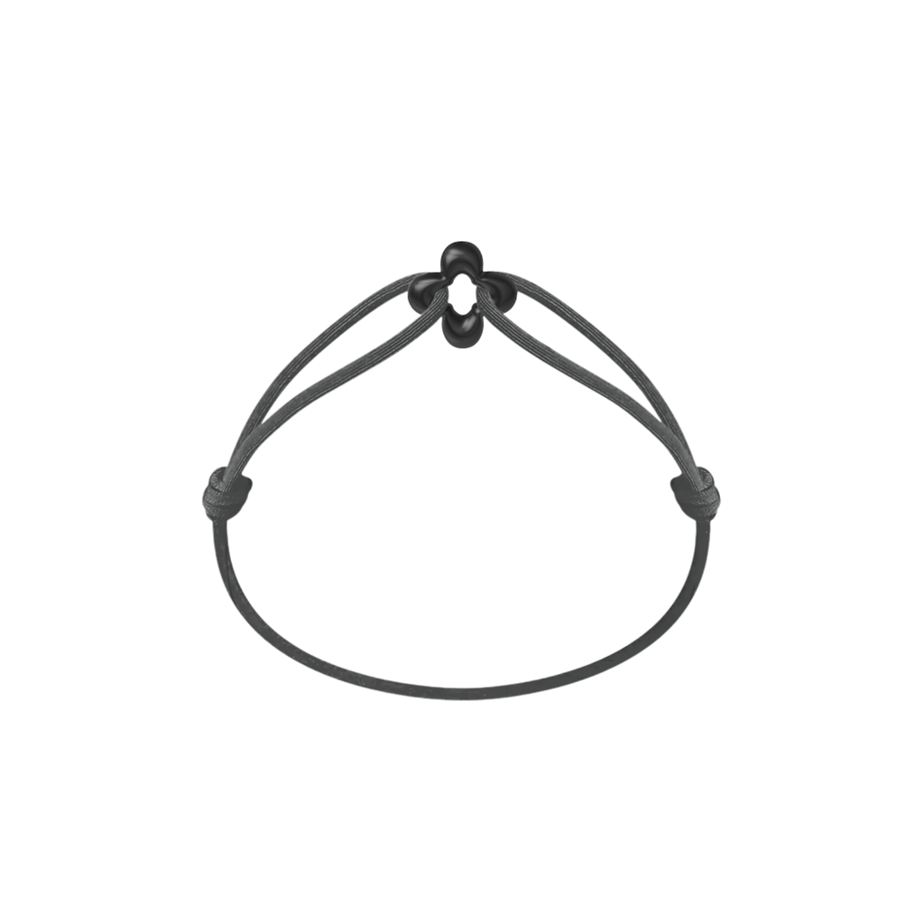 Mini Black Clover Cord Bracelet