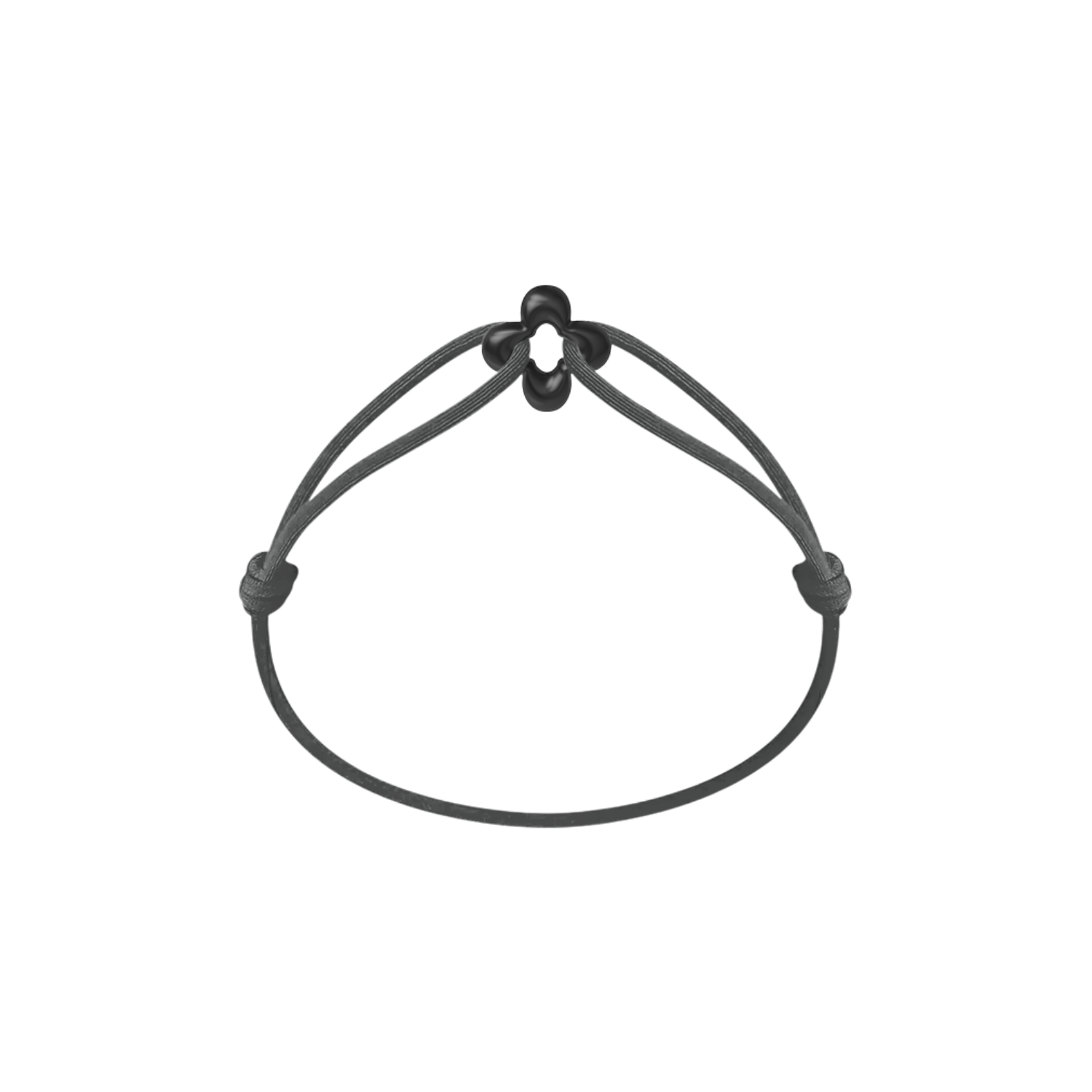 Mini Black Clover Cord Bracelet