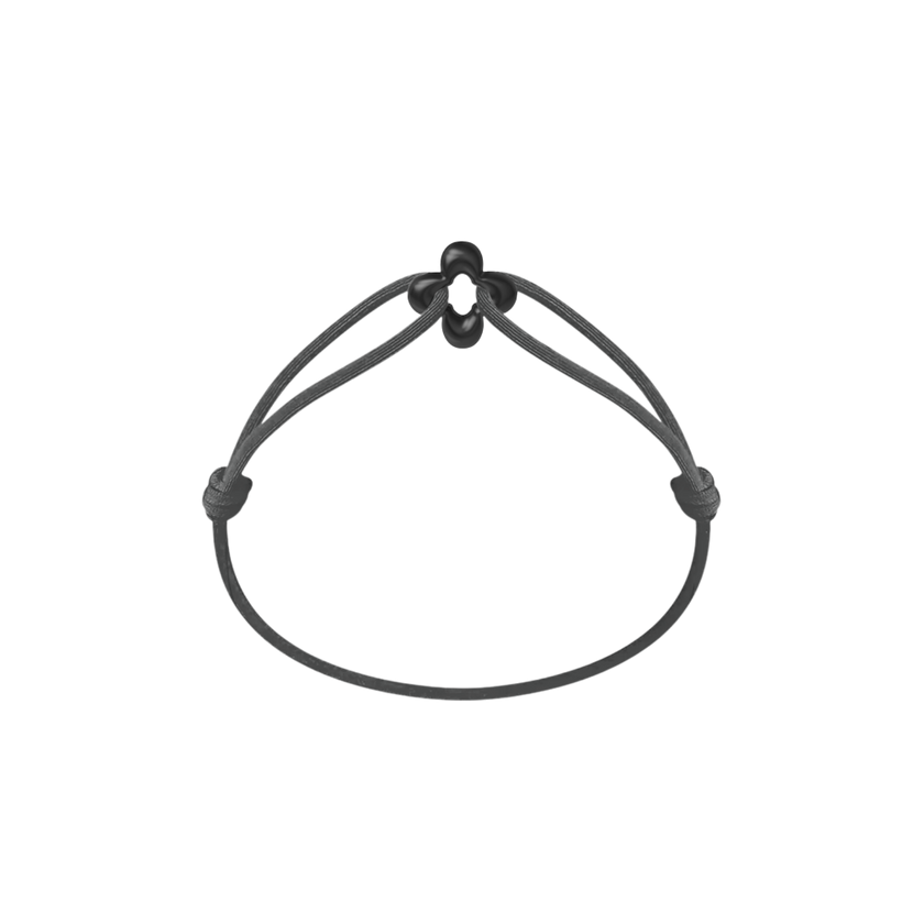 Mini Black Clover Cord Bracelet