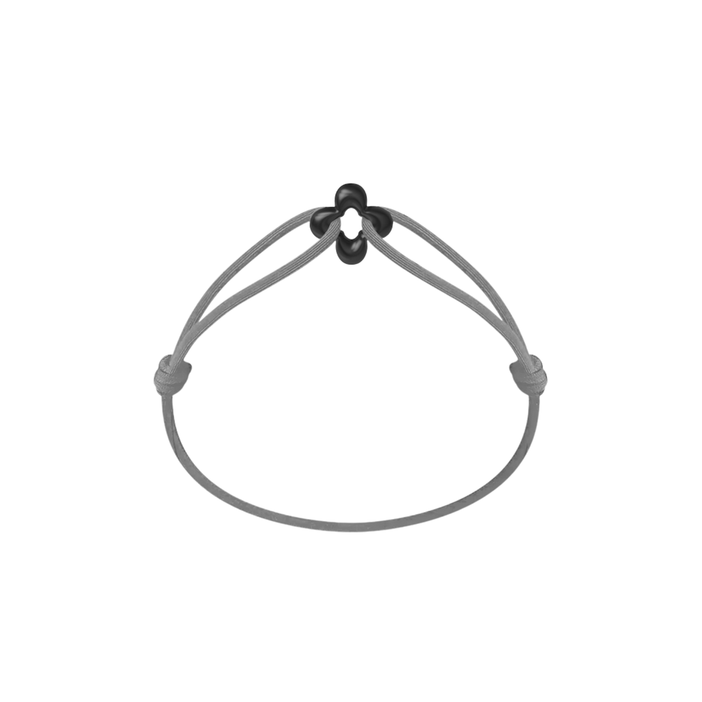 Mini Black Clover Cord Bracelet