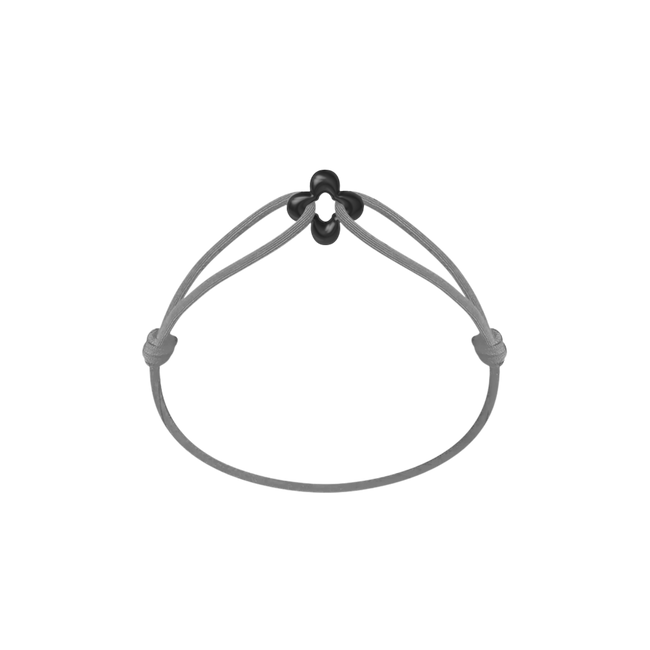 Mini Black Clover Cord Bracelet