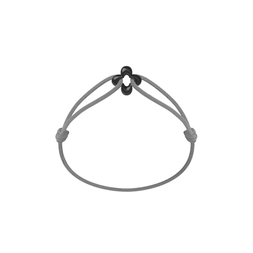 Mini Black Clover Cord Bracelet