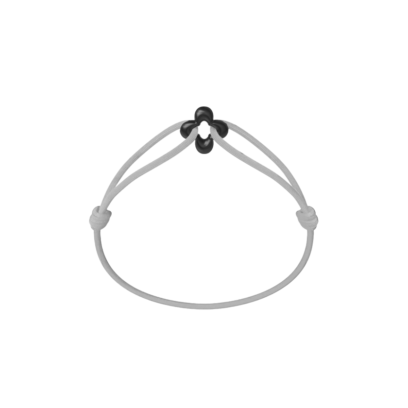 Mini Black Clover Cord Bracelet