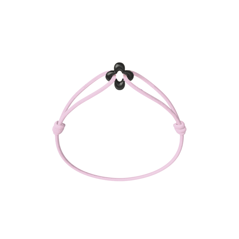 Mini Black Clover Cord Bracelet