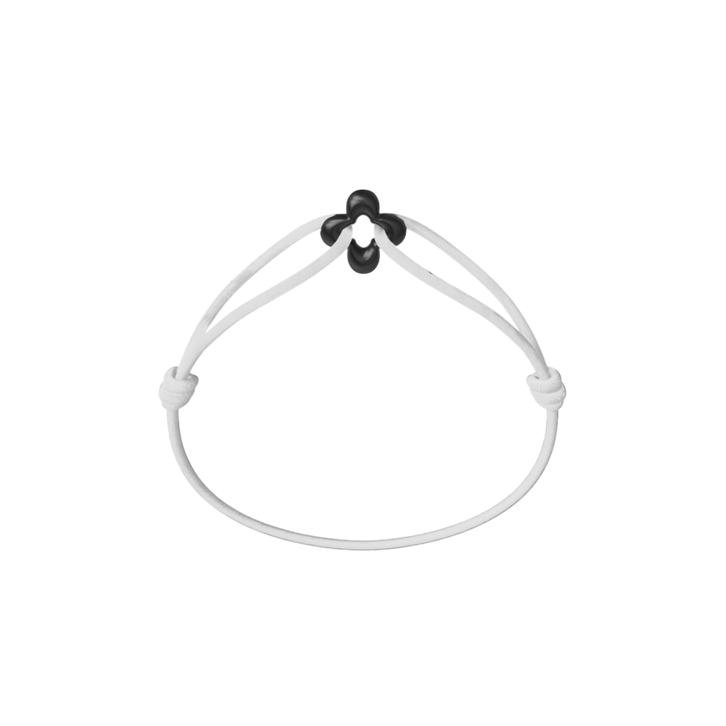Mini Black Clover Cord Bracelet