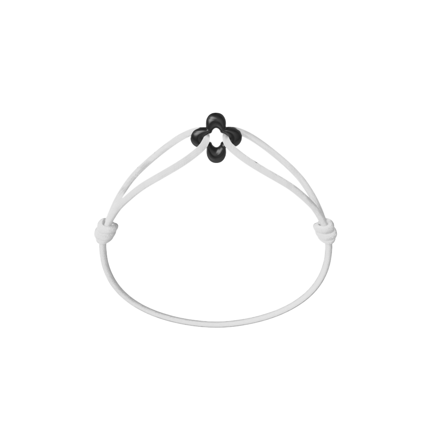 Mini Black Clover Cord Bracelet