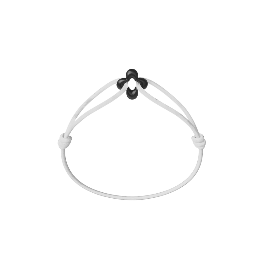 Mini Black Clover Cord Bracelet