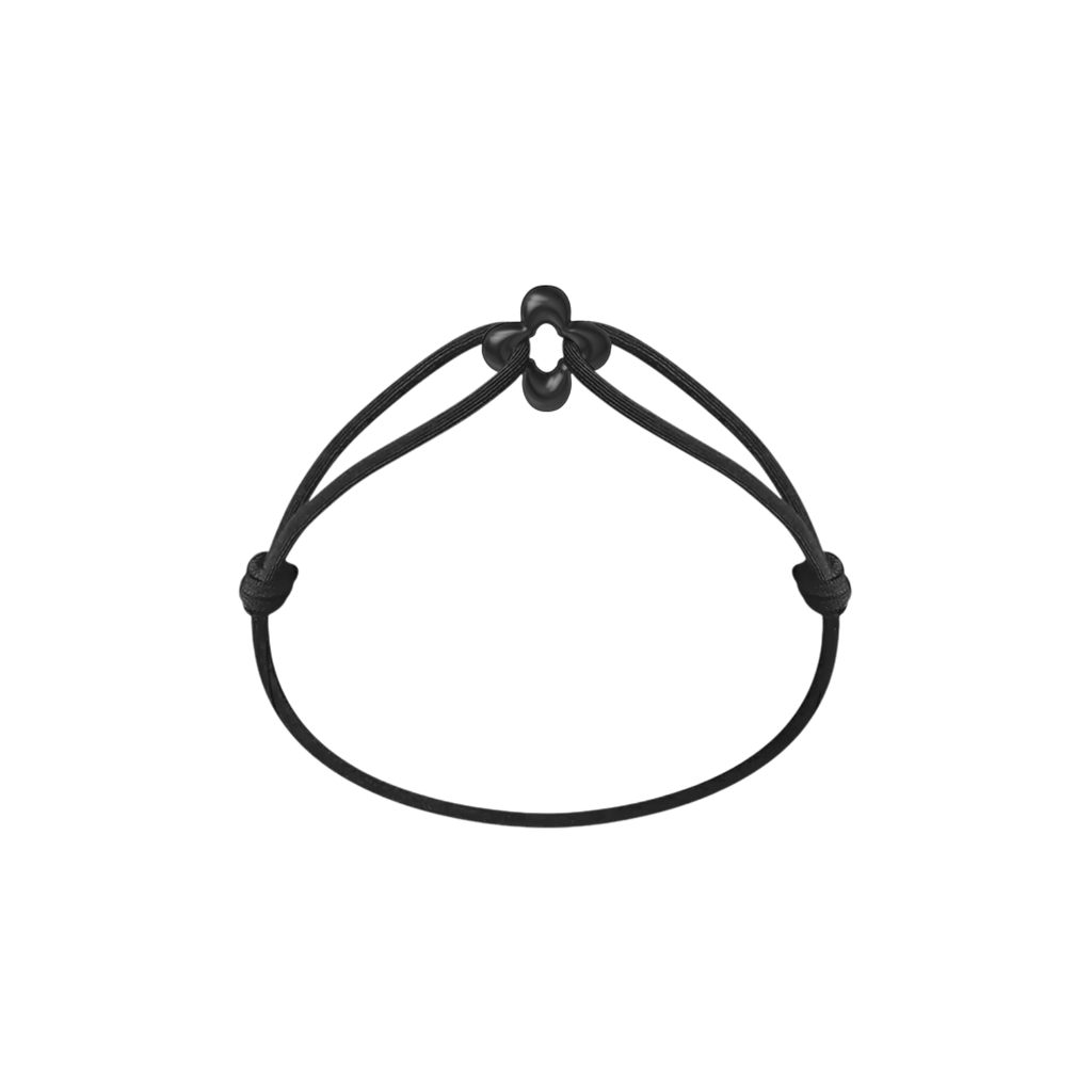 Mini Black Clover Cord Bracelet