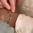 Hydra Multi-Strand Gold Chain and Gemstone Bracelet  Iolite, Blue Topaz & Apatite