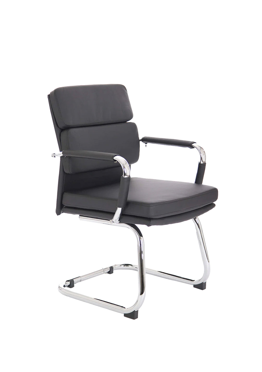 Advocate Medium Back Leather Visitor Chair with Arms