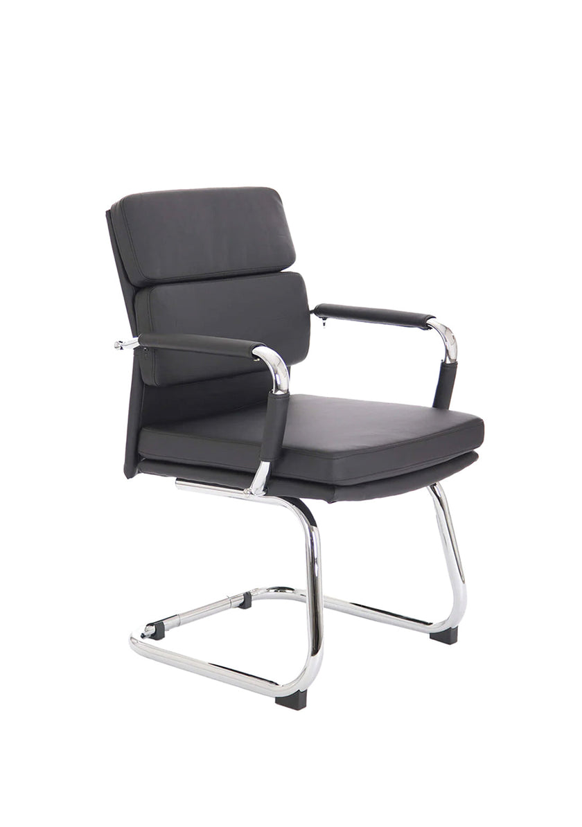 Advocate Medium Back Leather Visitor Chair with Arms