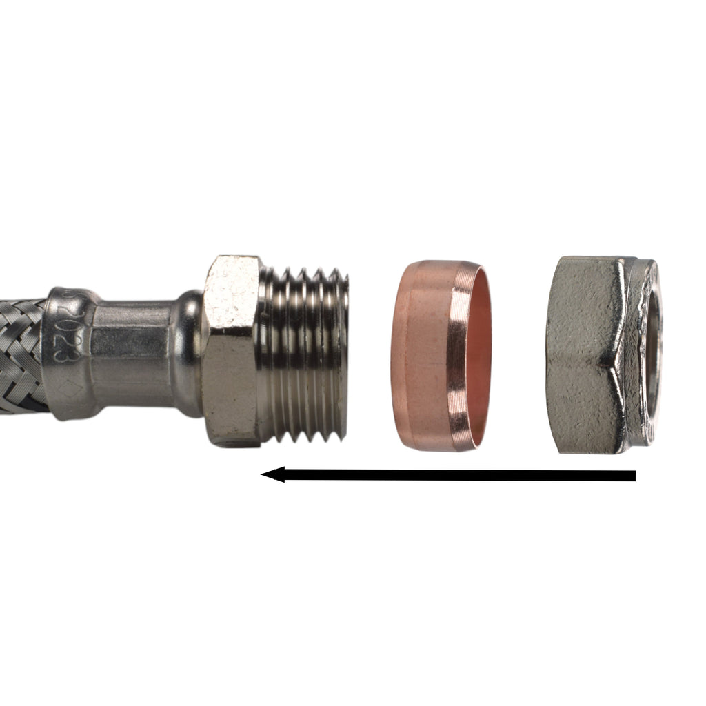 Brass Quick Connect Bib Tap FULL Connection Kit x2