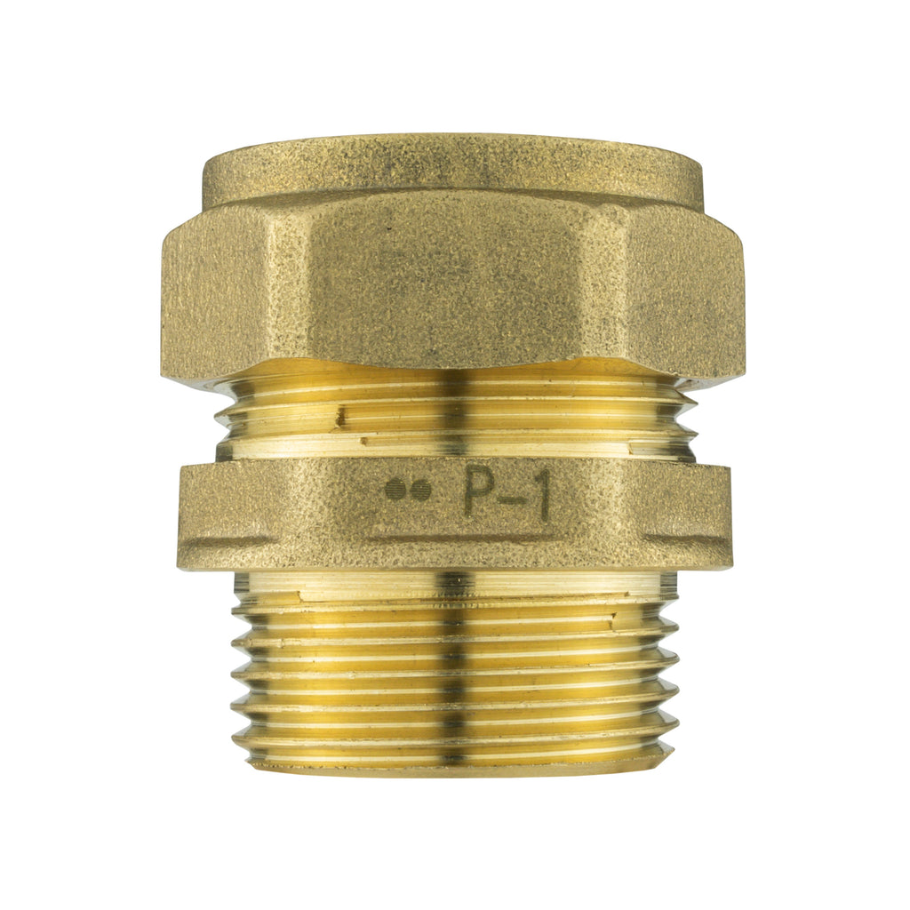 Brass Compression 22mm Straight with 25mm MDPE Elbow
