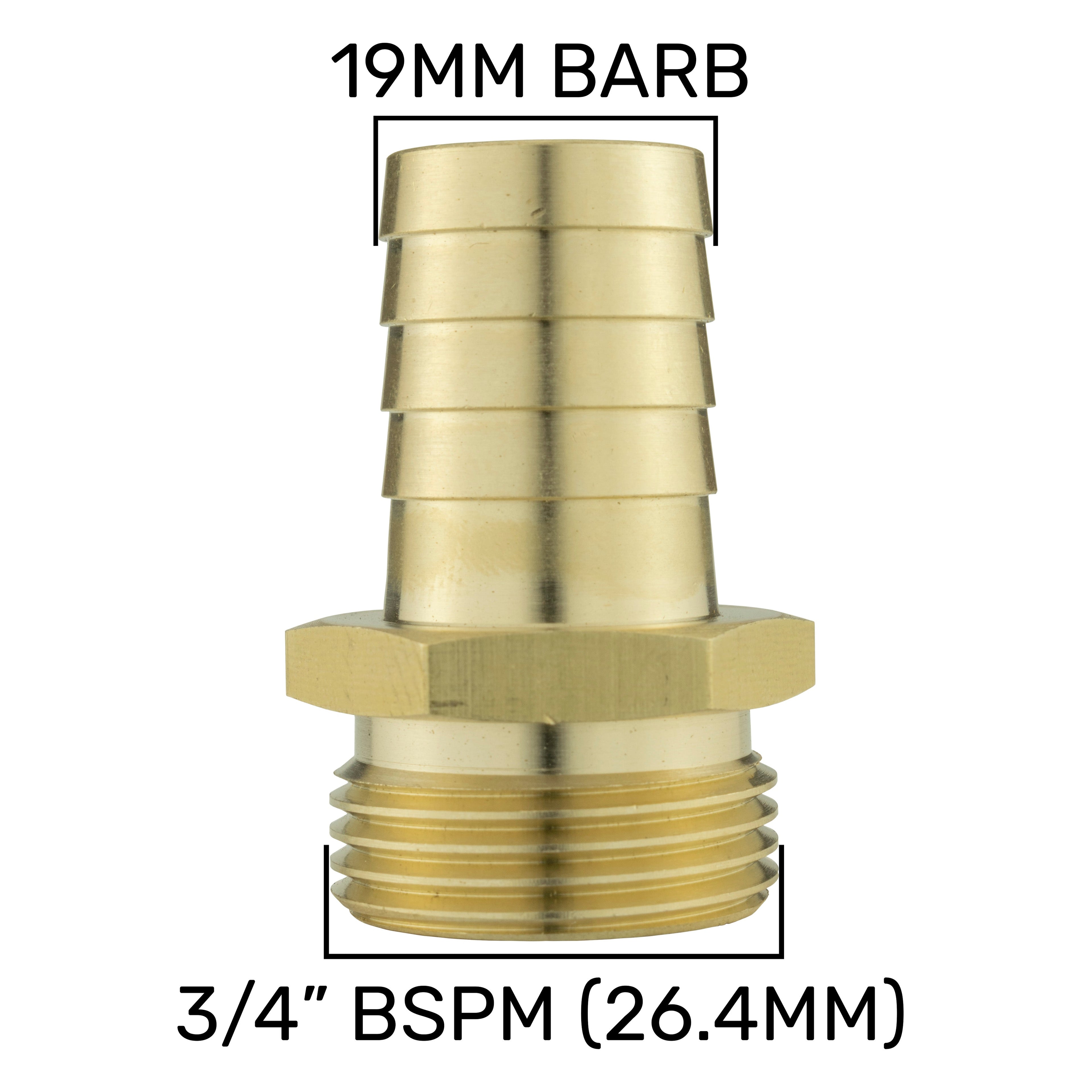 Hose Connector Lime with In-Line BSPF Valve and 19mm Brass Barb