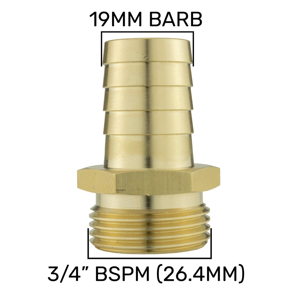 Hose Connector WL with In-Line BSPF Valve and 19mm Brass Barb
