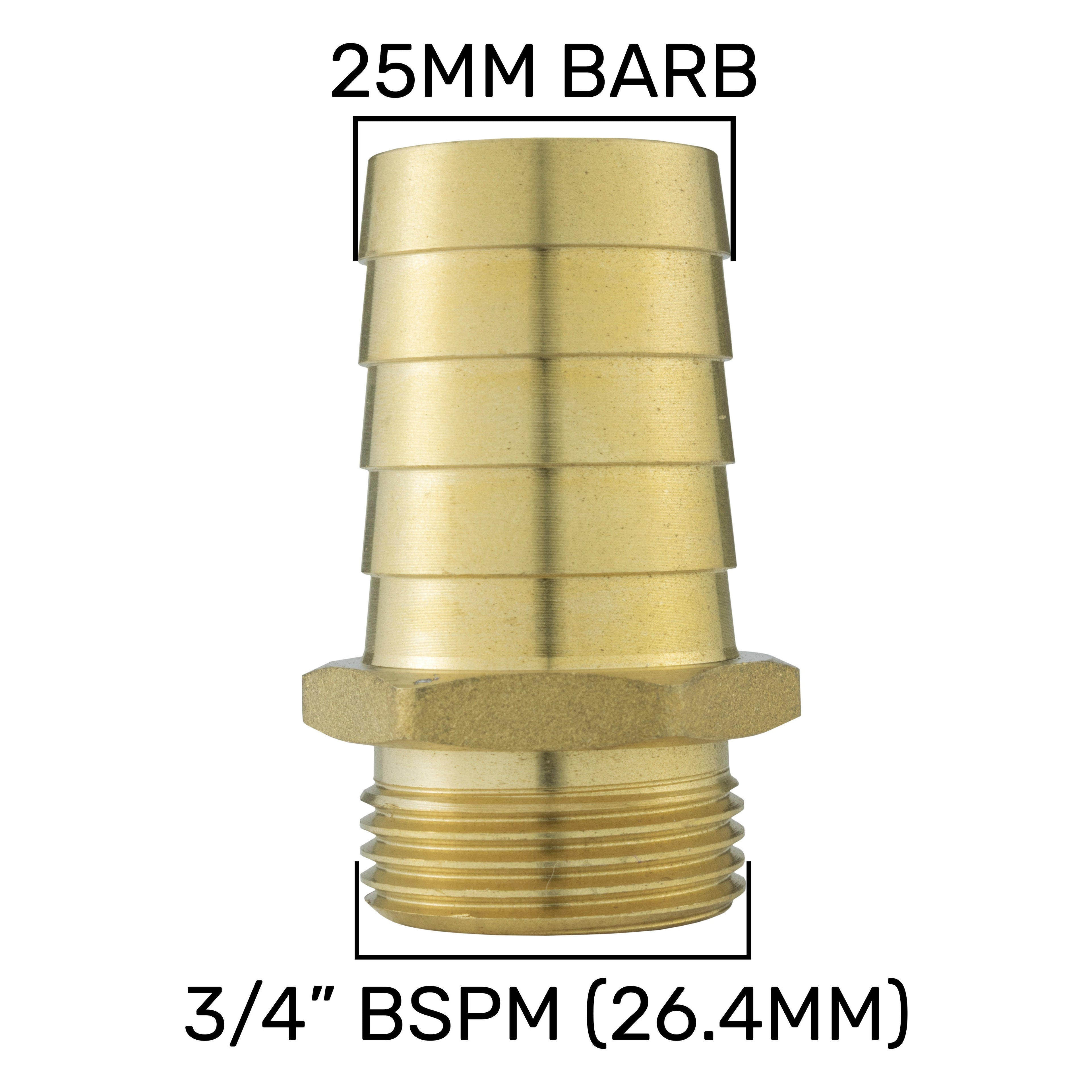 Hose Connector Lime with In-Line BSPF Valve and 25mm Brass Barb