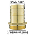 Brass Straight Joiner 50mm - 2" BSPM
