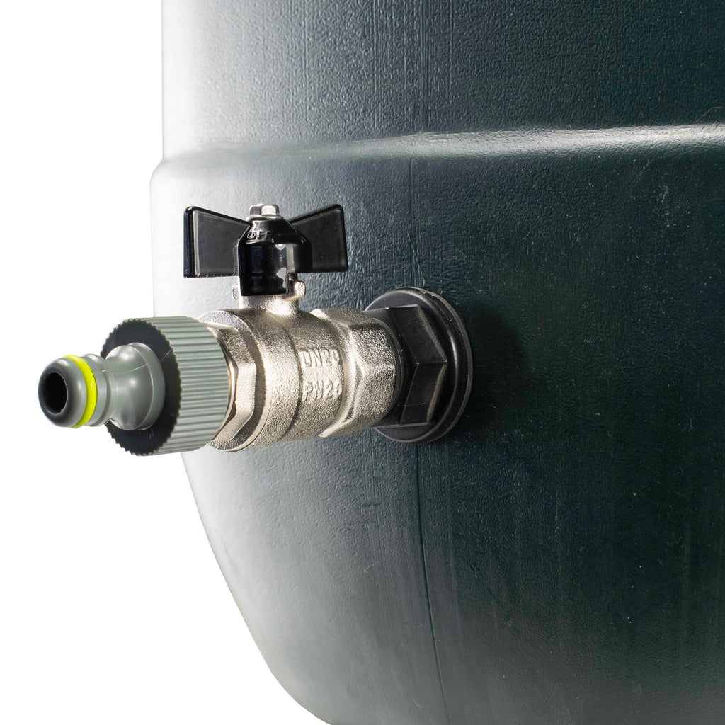 Water Butt Kit 1/2” BSP with Metal Bib Valve and Quick Connect Outlet