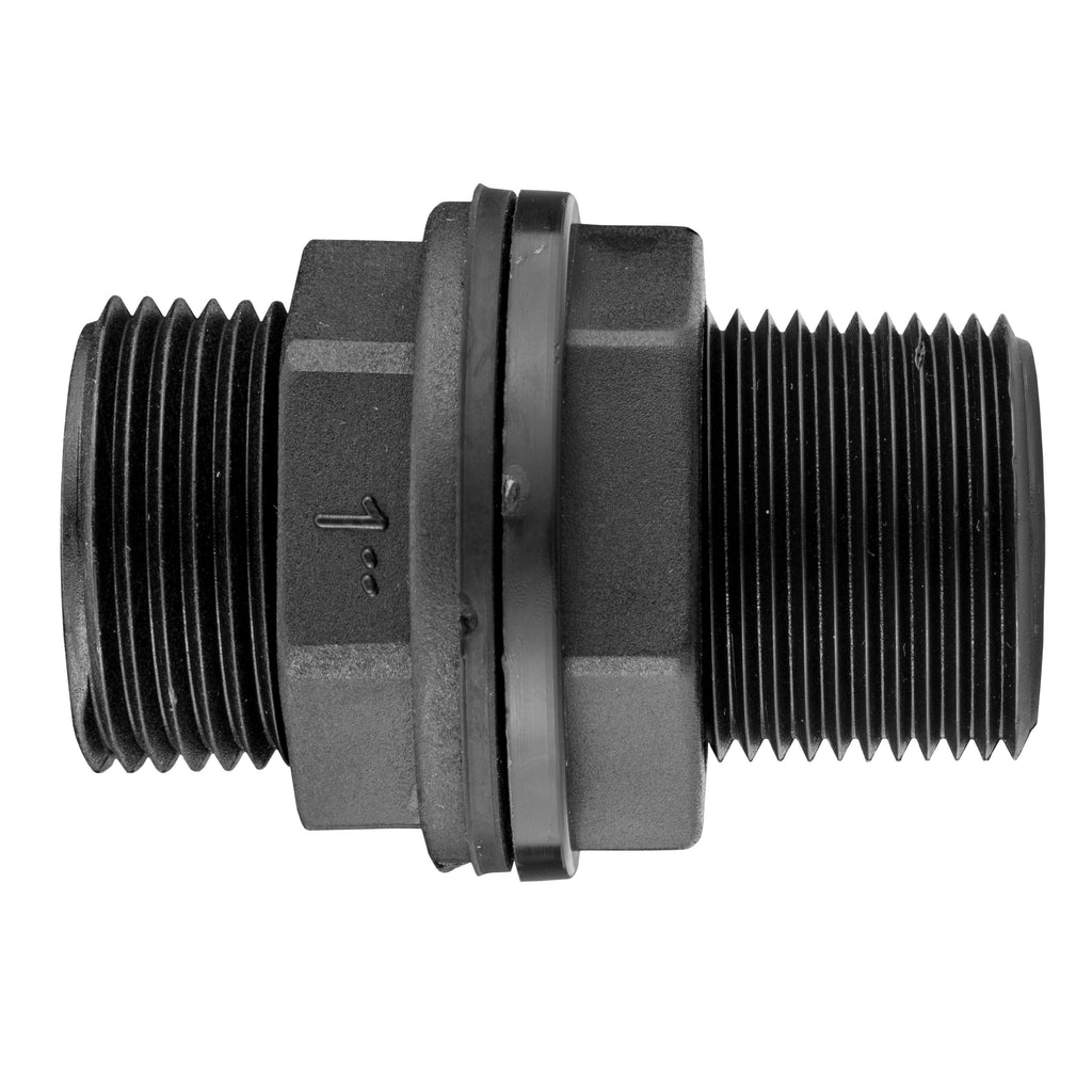 1” BSP Water Butt Fitting with Full Flow PP Valve and 25mm MDPE Fitting