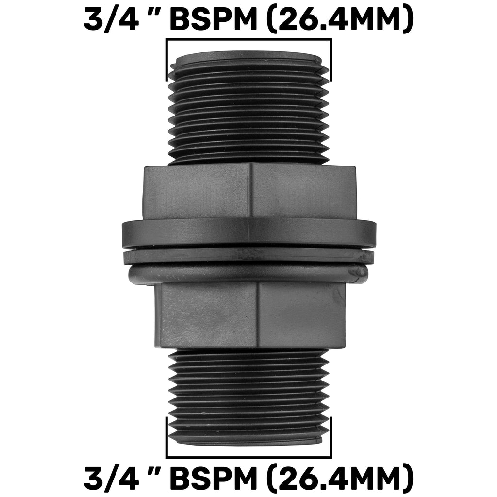 Water Butt Kit 3/4” BSP with Lever Valve and 19mm Brass Barb