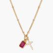 Birthstone Cross Necklace