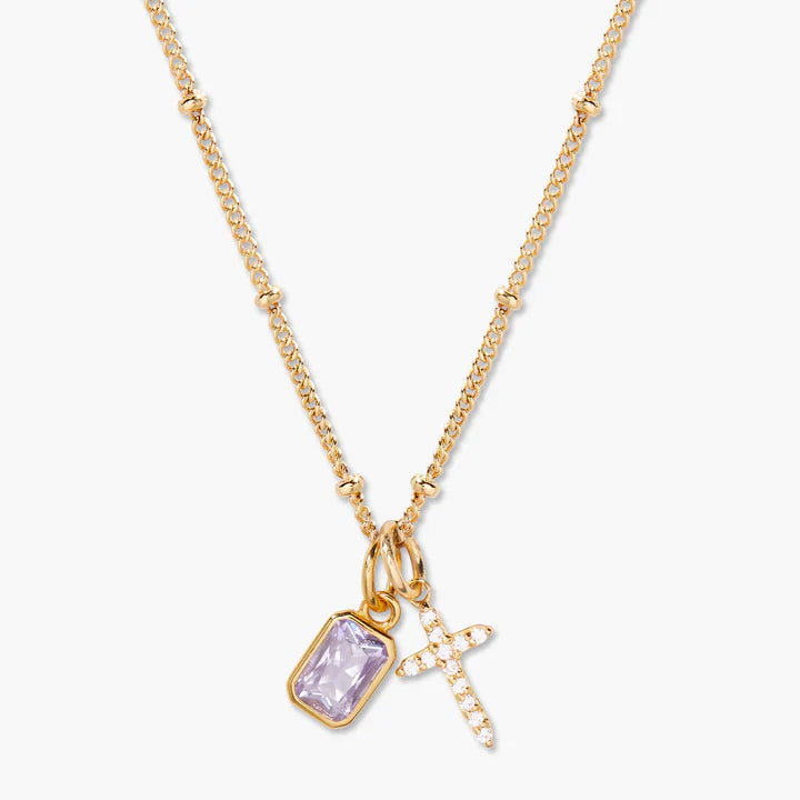 Birthstone Cross Necklace