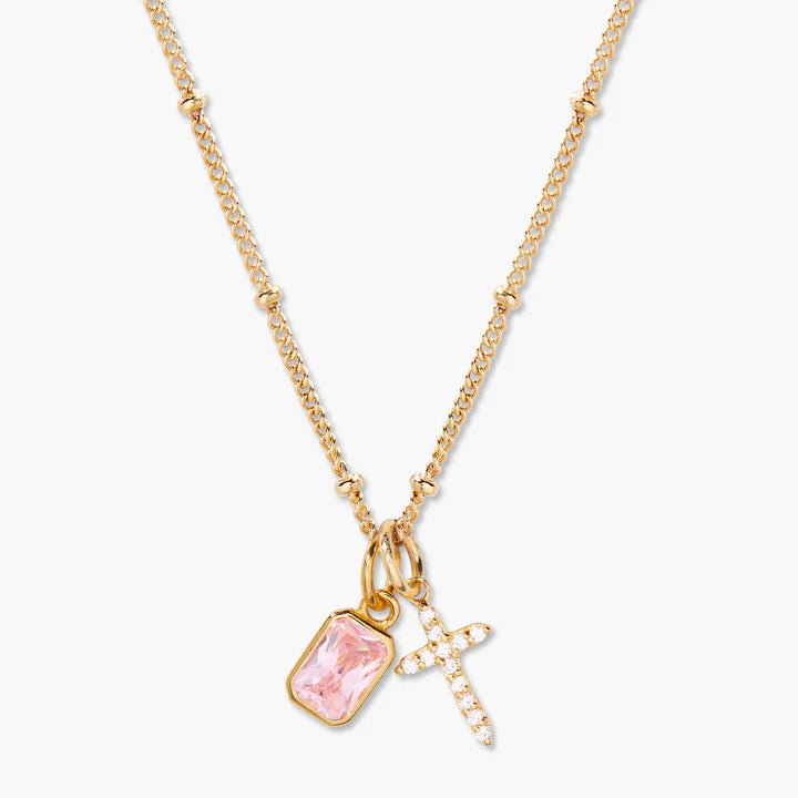 Birthstone Cross Necklace