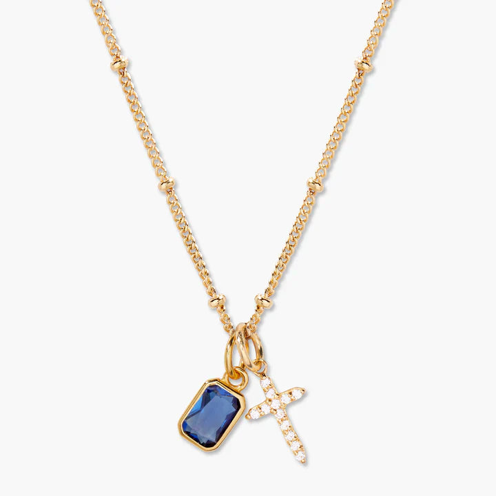 Birthstone Cross Necklace