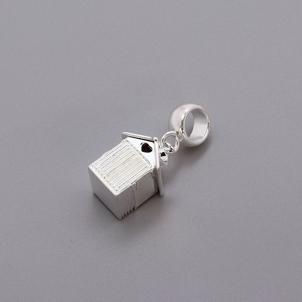 Beach Hut Personalised Silver Charm