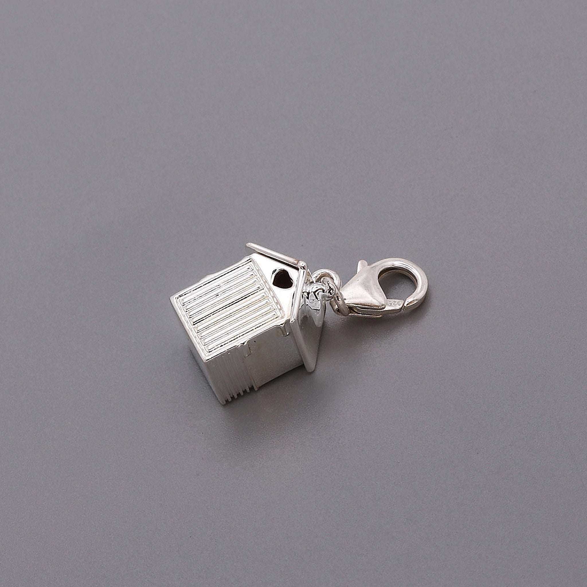 Beach Hut Personalised Silver Charm