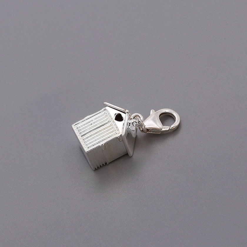 Beach Hut Personalised Silver Charm