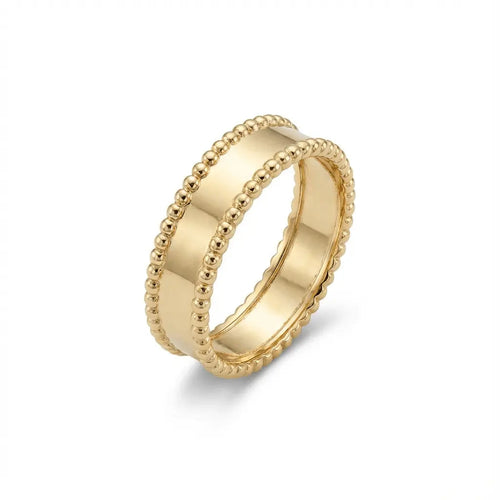 14K Better Gold Beaded Edge Classic Band - Timeless Elegance & Refined Design