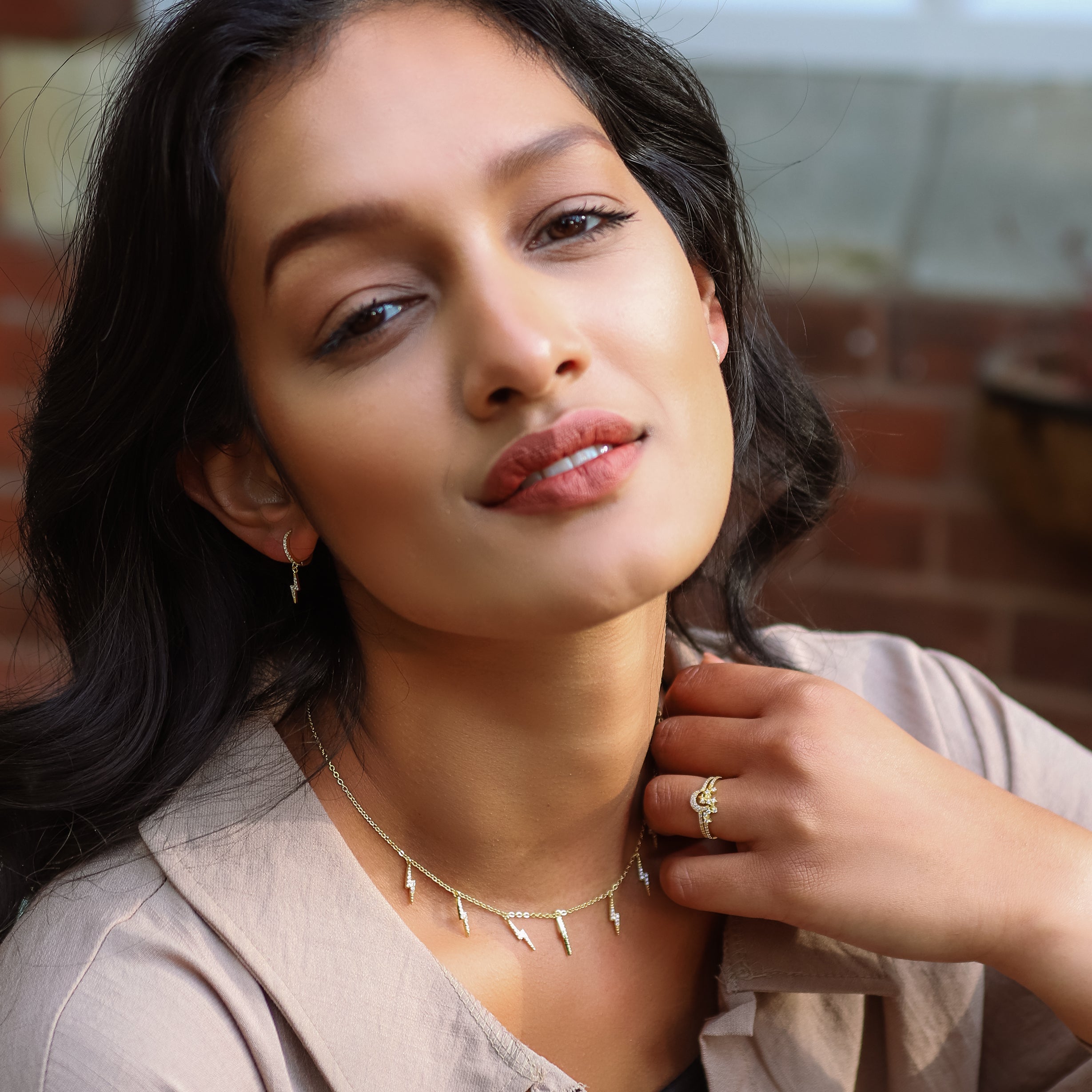 Beau Lightning Necklace | 14K Gold Plated