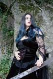 Dark in Love Gothic Black & Red Velvet Lace Corset